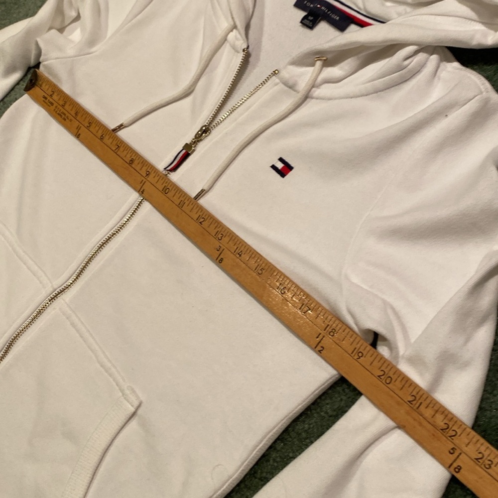 Tommy Hilfiger White Casual Gold Zip Hoodie- S - Picture 4 of 9